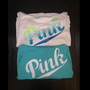 PINK Teal and White Hoodies